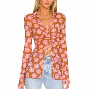 Free People Lucky Shirtee Floral Button Up